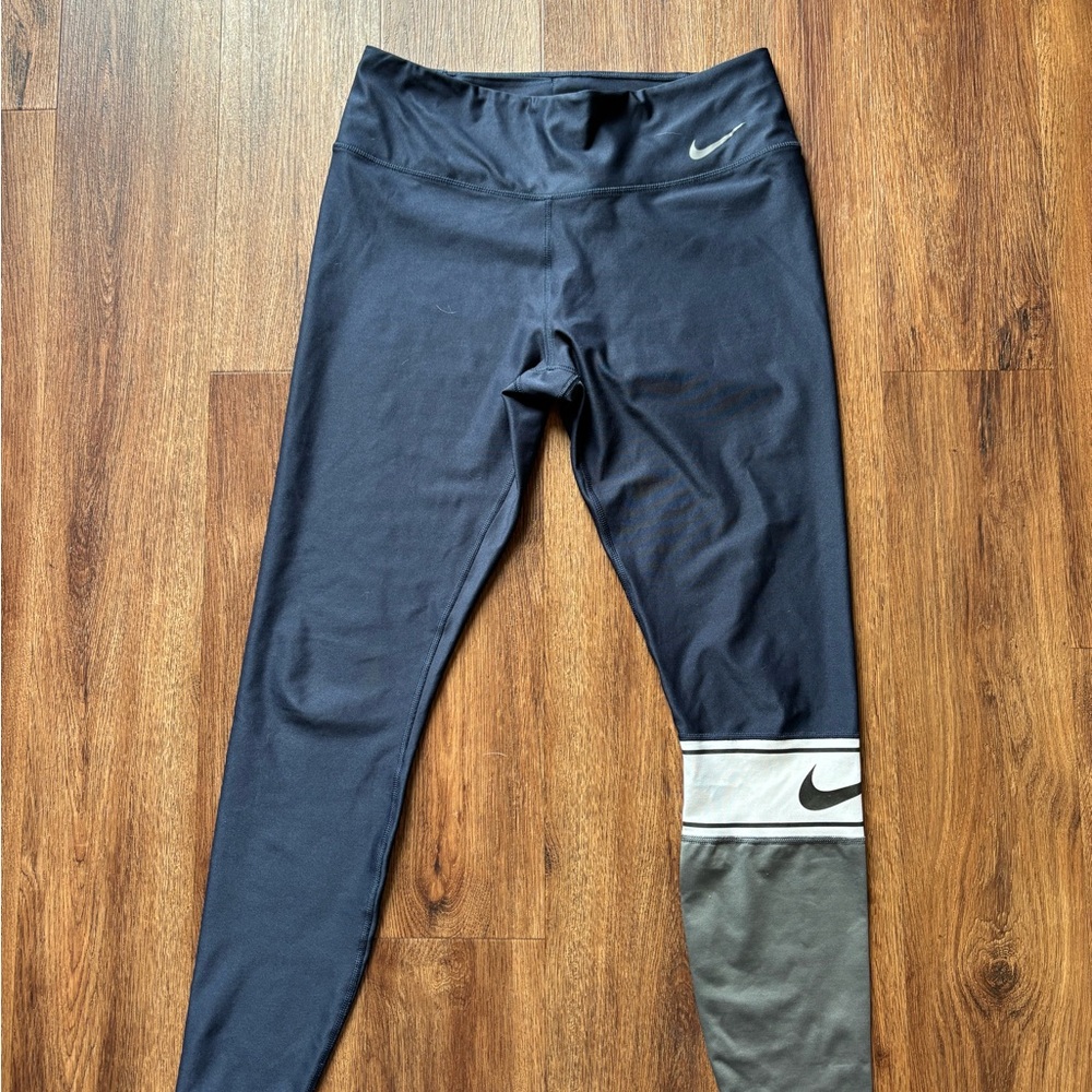 Nike Women’s  Navy and Gray Leggings